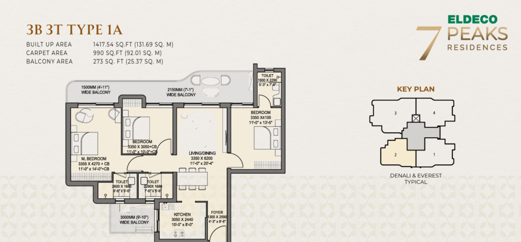 eldeco 7 peaks 3bhk